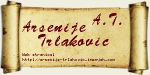 Arsenije Trlaković vizit kartica